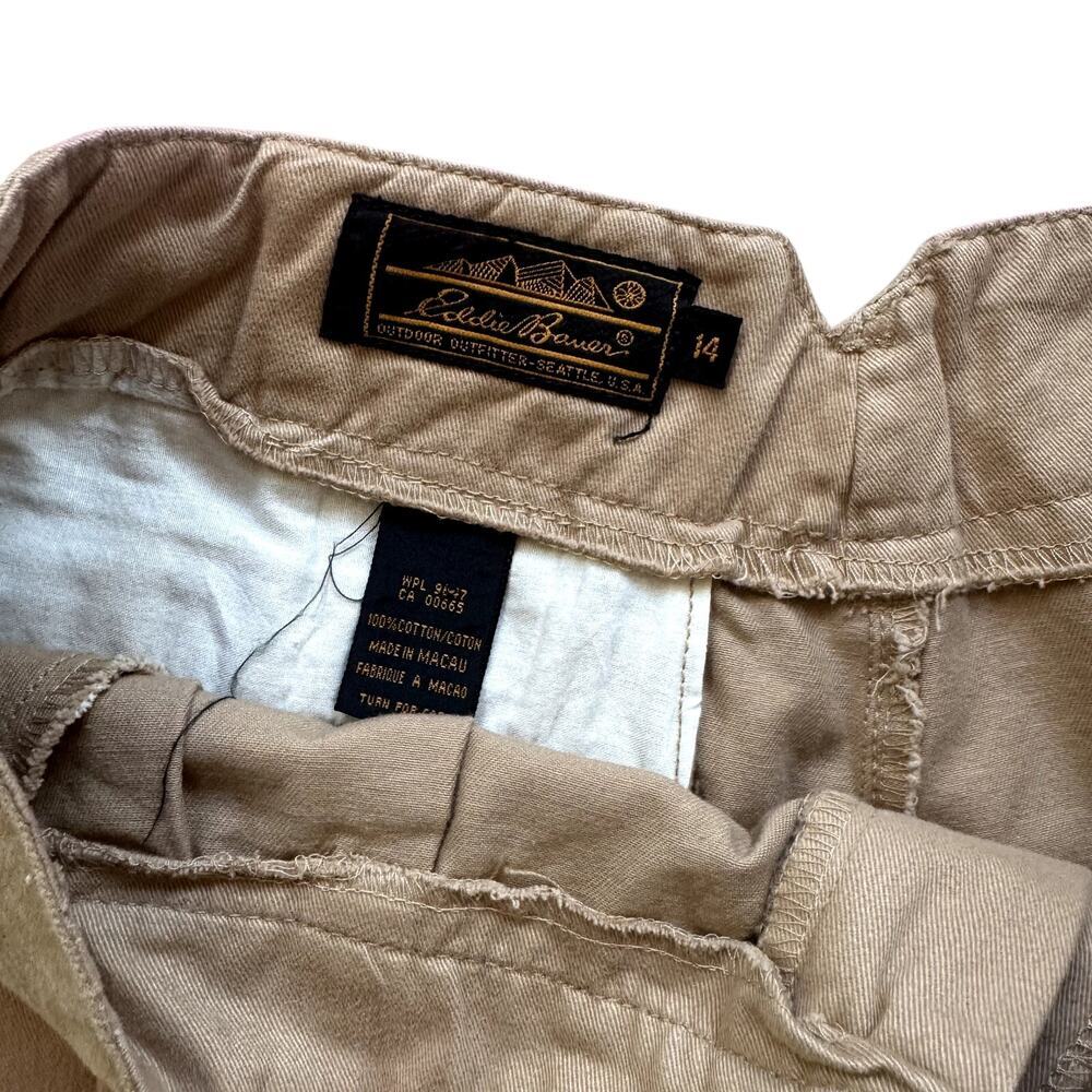 VTG Eddie Bauer Women's Khaki Chino Pants Size 14 Pleated - Picture 5 of 6